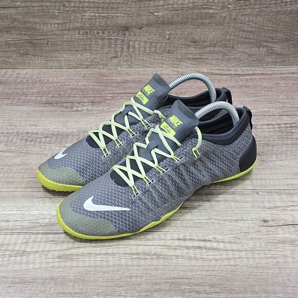 Nike Free 1.0 Cross Bionic Women's Size 9 Grey Neon Green Shoes (641530-200) - Picture 7 of 9